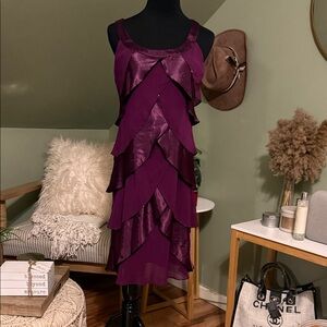 Elegant Purple Layered Dress